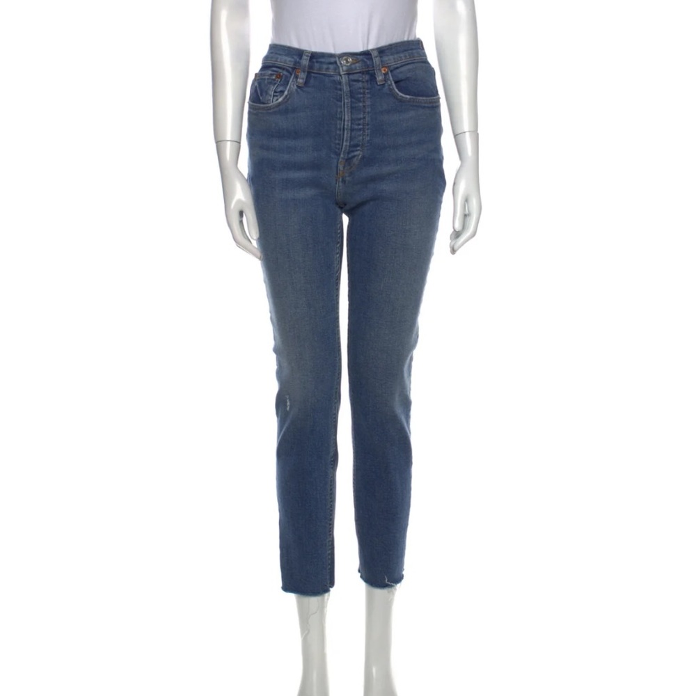 Re/Done Women’s High-Rise Straight Leg Jeans in Medium Wash - Size 27 (S)